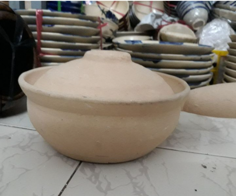 Nồi đất tráng men một tay cầm đk 18cm