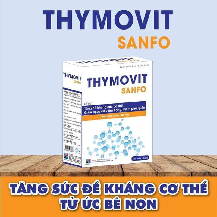 Viên uống Thymovit Sanfo,  giúp tăng sức đề kháng, hộp 30 viên