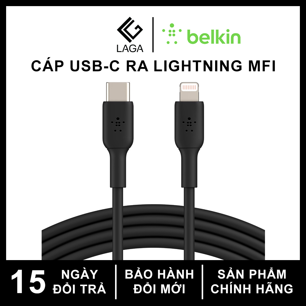 Cáp sạc belkin boost↑charge™ usb-c ra lightning 30w mfi 1m - caa003bt1m