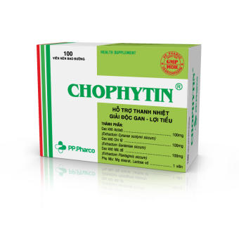 CHOPHYTIN, viên uống thanh nhiệt giải độc, mát gan lợi tiểu. Hộp 100 viên.