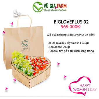 Women's Day BigLovePlus 02 Dâu Tây Đà Lạt Giống Nhật Sachi + Nho Mỹ Cao Cấp