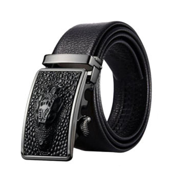 Thắt lưng nam da pu khóa tự động mặt cá sấu nam tính - Dây nịt nam, dây lưng nam da pu TL16