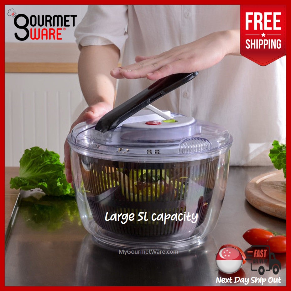 Upgraded Salad Spinner 6l Large Capacity Vegetable Fruit Drain Basket Quick  Dryer Washer For Home Kitchen - Fruit & Vegetable Cleaning Basin -  AliExpress