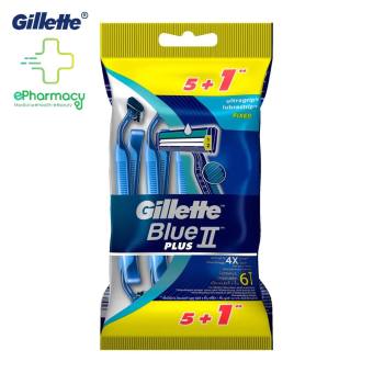 Dao cạo râu Gillette Blue 2 Plus Cán xanh - Dao cạo Gillette Blue II Plus (5+1 cái/gói)
