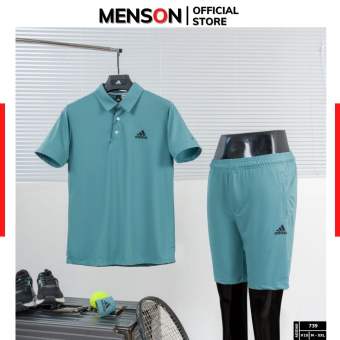 Bộ thể thao Adidas nam thun lạnh mùa hè Hàng Hiệu Menson MM739 Bộ quần áo nam thể thao cộc tay cao cấp mặc nhà 2023