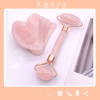 Thanh Lăn Mặt Kết Hợp Viên Đá Gua Sha Massage Giúp Nâng Cơ Mặt Tự Nhiên