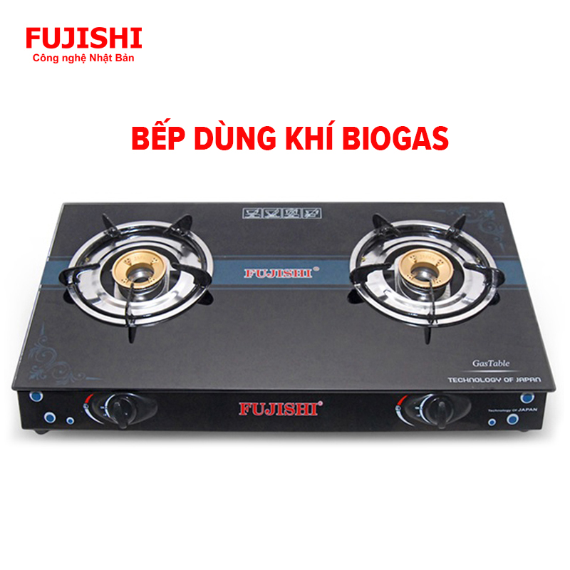 Bếp gas đôi biogas mặt kính chén đồng fujishi fj-bg5 -