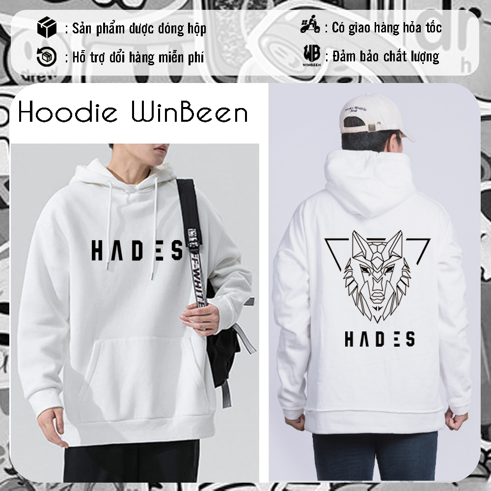 Áo Hoodie Hình Sói hades H.A.D.E.S Mẫu Áo Khoác Chui Đầu Thời Trang Phong Cách Hàn Quốc Mẫu Mới