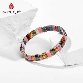 Vòng Tay Đá Tourmaline Đa Sắc Bản Hẹ  (màu đa sắc)  - Ngọc Quý Gemstones