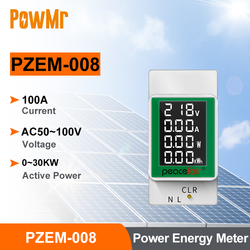 Vôn kế đường ray ac din vôn kế ampe kế đồng hồ đo điện ac 50-300v 100a vôn kế đa chức năng ampe điện áp năng lượng hiện tại