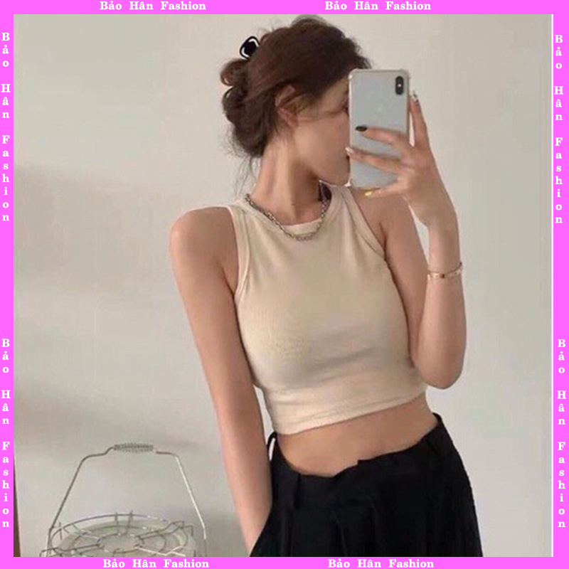 🍓 Áo thun nữ áo croptop ba lỗ nữ vải thun borip co giãn cực xịn B3
