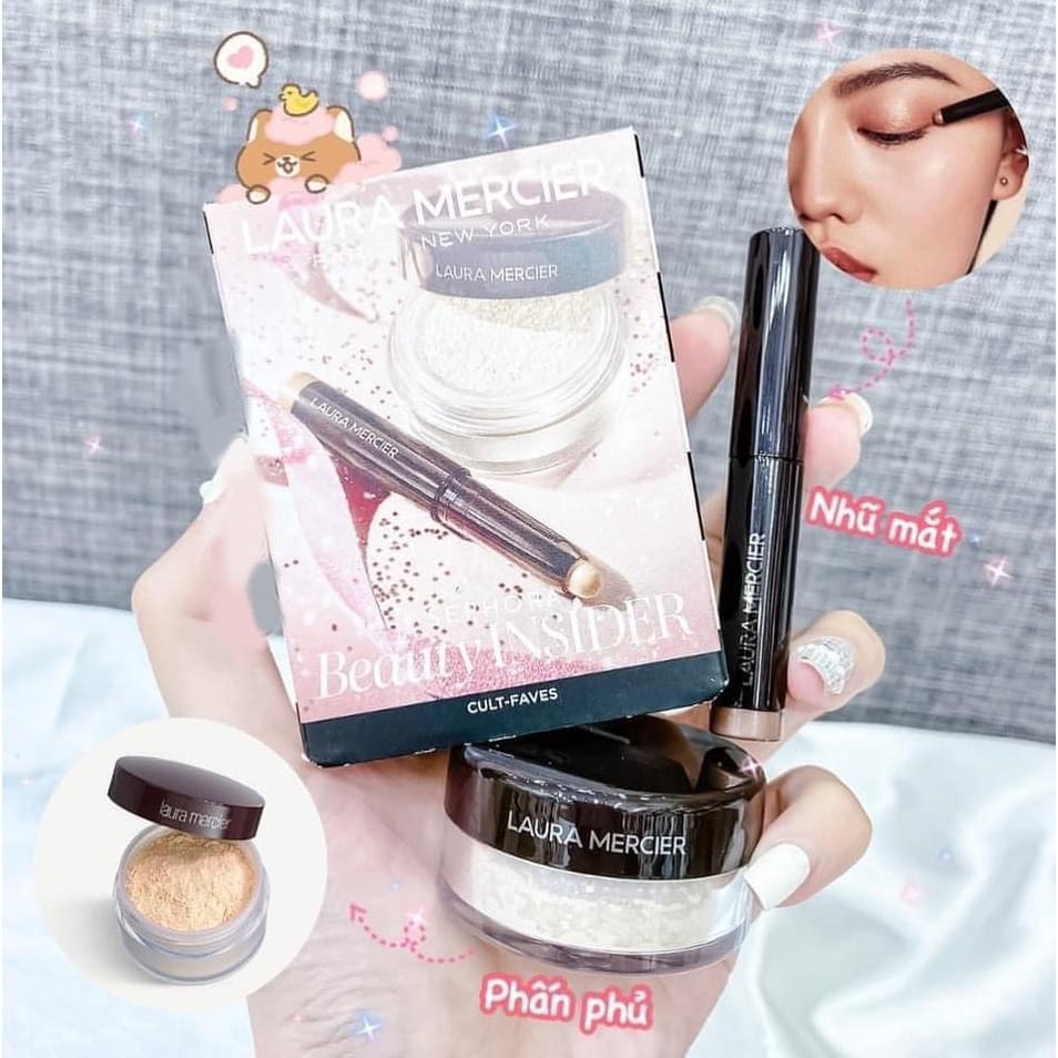 Sephora set phấn phủ, màu mắt laura mercier