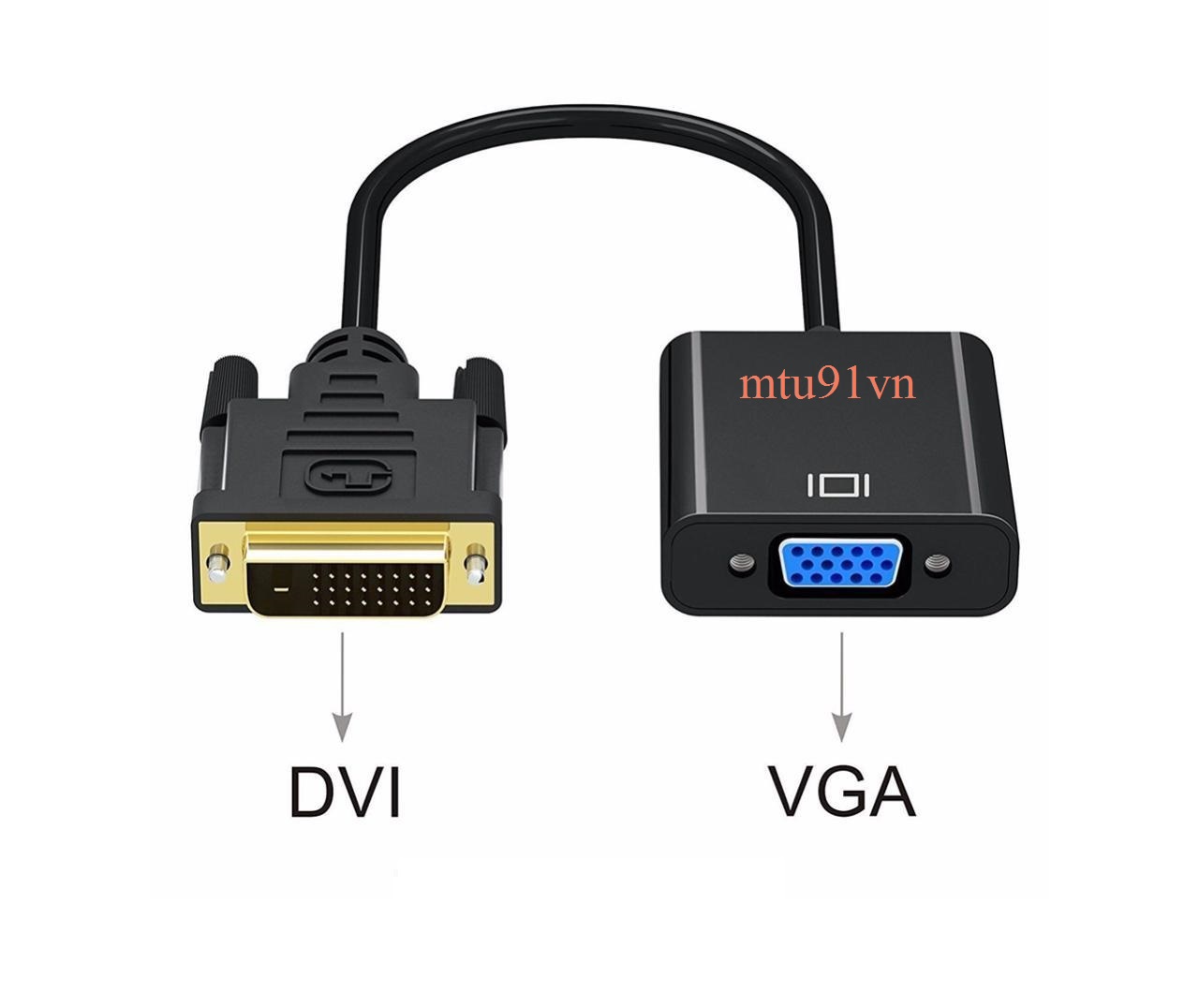 CÁP CHUYỂN DVI 24+1 ĐỰC SANG VGA CÁI (CÓ IC) 15CM ( DVI-D 24+1 to VGA)