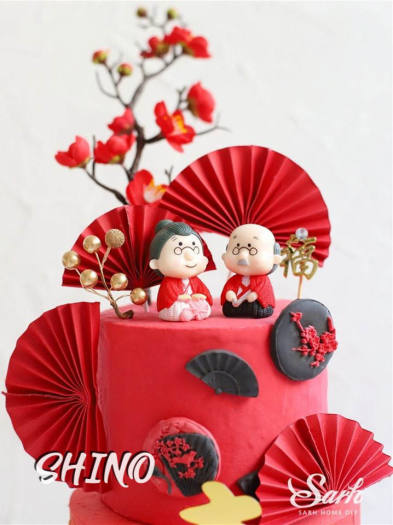 Topper/ Que cắm hình quạt giấy