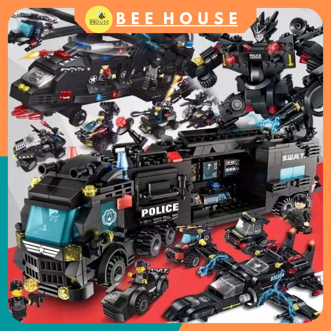 [HOÀN TIỀN  6%]Bộ đồ chơi xếp hình lắp ráp cảnh sát đặc chủng swat nhiều chi tiết tạo hình - đồ chơi giáo dục phát triển tư duy