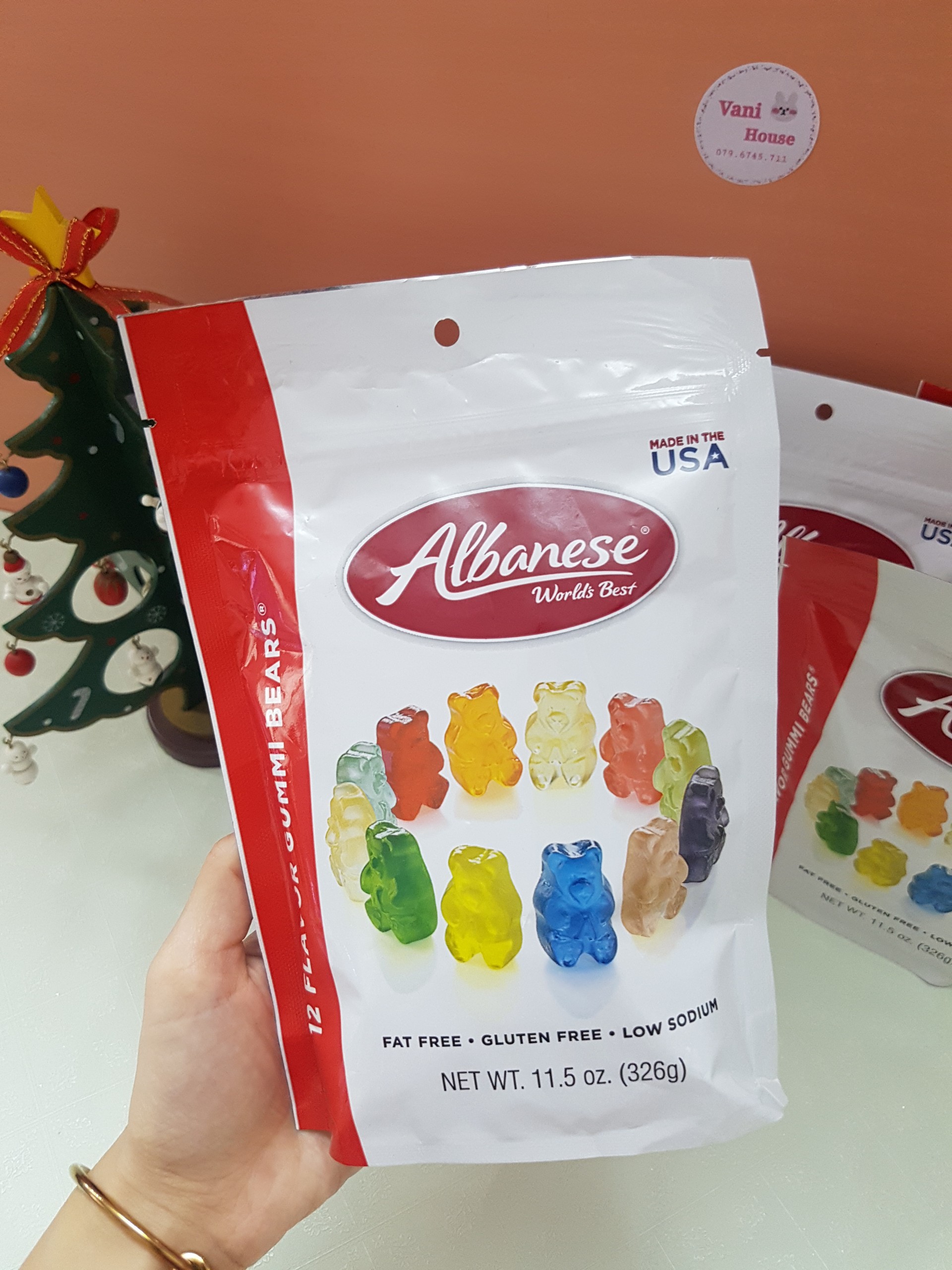 Kẹo dẻo trái cây albanese gummi bears - hàng mỹ