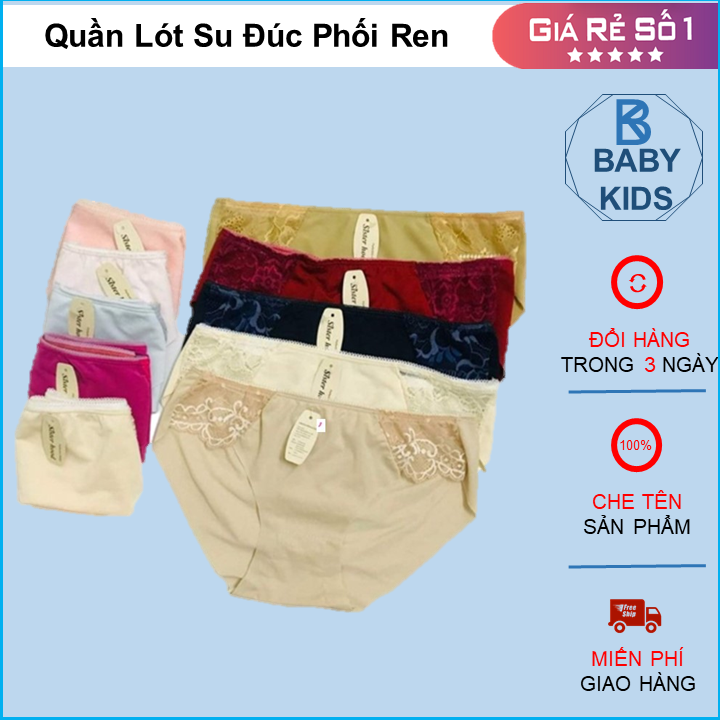 Combo 5 quần lót su đúc phối ren, quần lót nữ