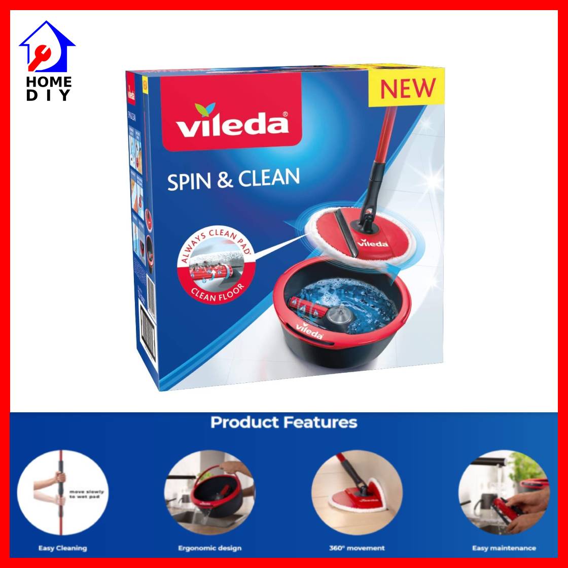 Vileda Spin & Clean Mop – Fackelmann Housewares Singapore
