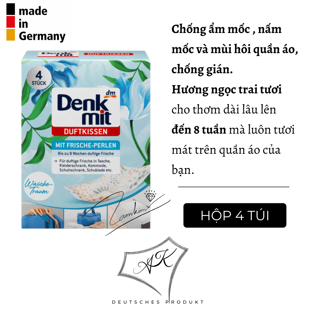 Thơm tủ quần áo denkmit duftkissen - hàng nội địa đức - hộp 4 viên