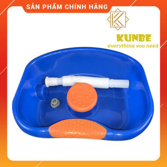 Chậu Gội Đầu Tại Giường KUNBE Dành Cho Người Bệnh, Người Già, Bà Bầu Và Trẻ Em, Bản Nâng Cấp Có Đệm Lót Silicon Đầu Và Gáy, Ống Thoát Nước Đầu Cao Su Chống Rò Nước