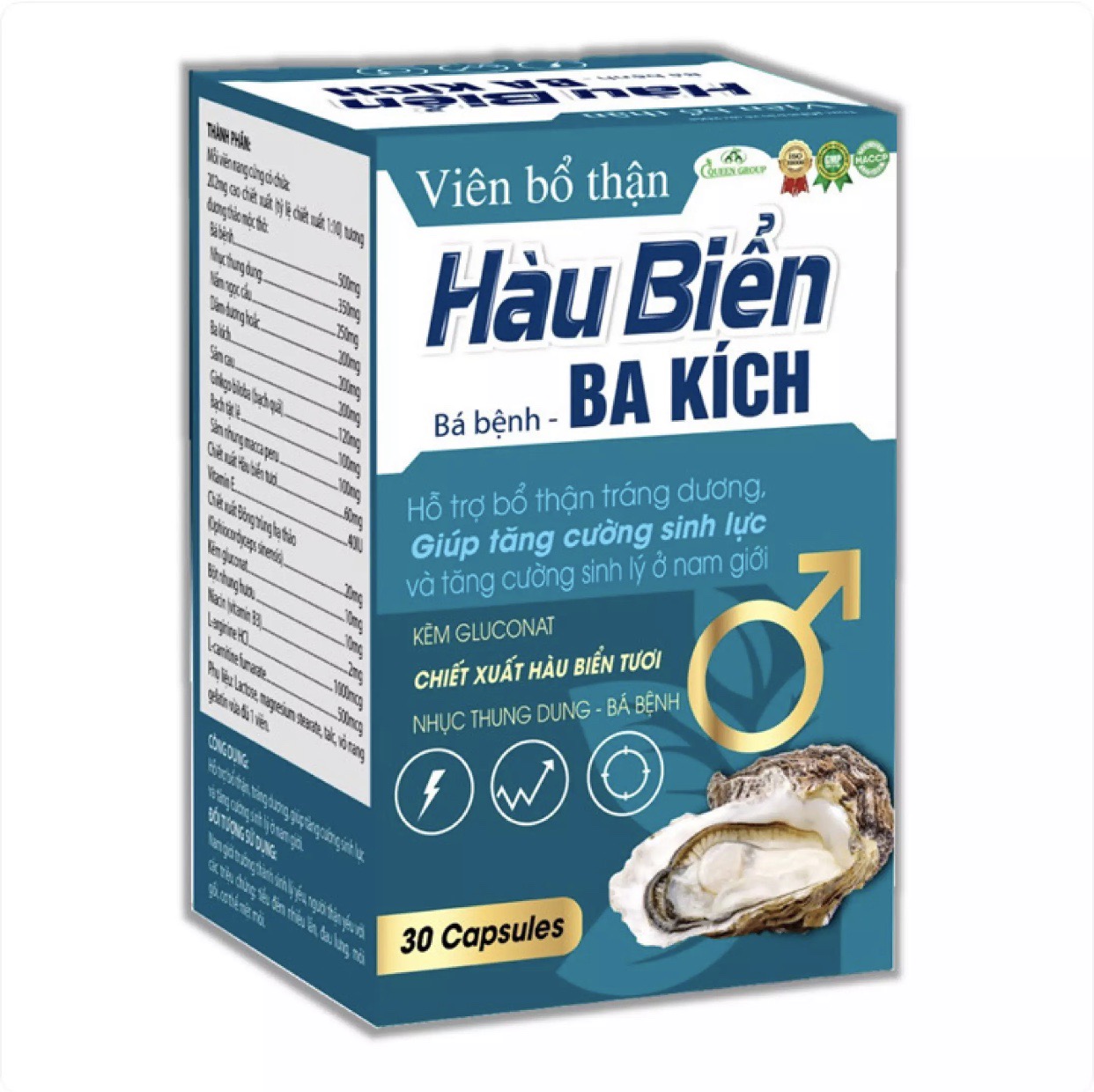 Viên Uống Tăng Cường Sinh Lý -Viên Bổ Thận Hàu Biển ,Giúp Bổ Thận, Tráng Dương,Tăng Cường Sinh Lực,Mạnh Gân Cốt- Hộp 30 viên