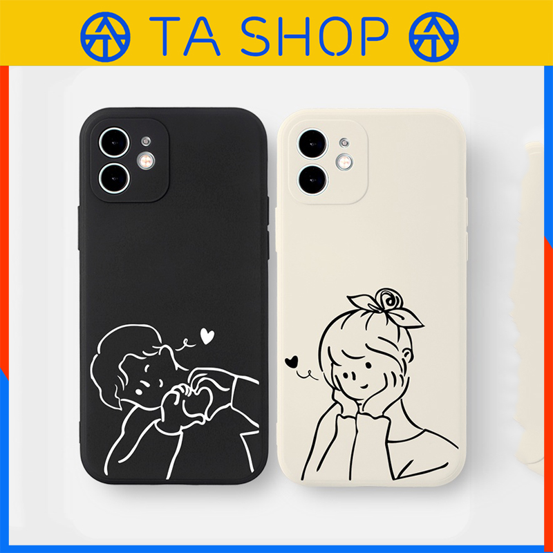 Ốp lưng iphone cặp đôi couple thả thính viền cạnh vuông bvc iphone 6/6s/7/8/x/xs/11/12/13/pro/promax - ta shop