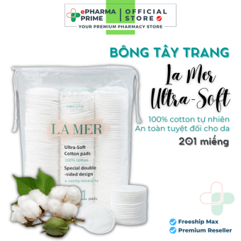 Bông Tẩy Trang La Mer 210 miếng 100% Cotton Siêu Mềm Siêu Mịn