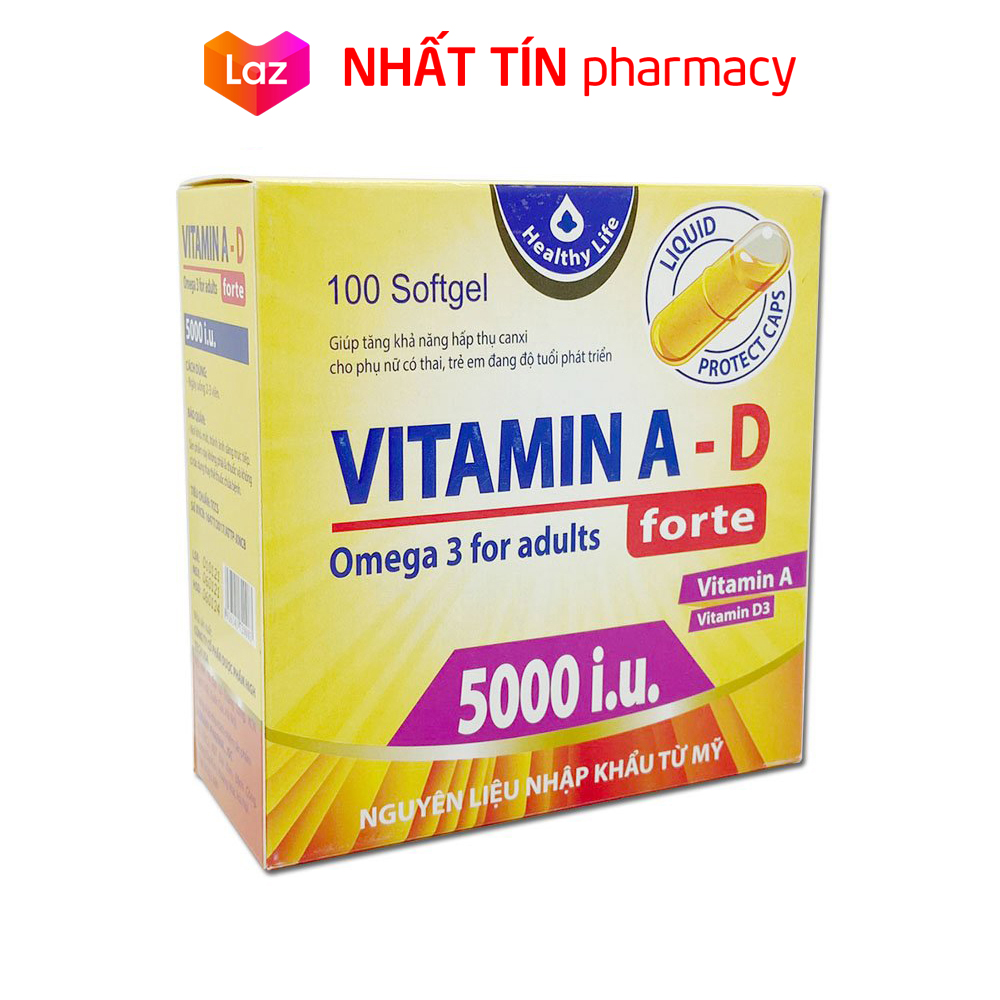 Viên uống bổ sung vitamin AD tăng cường sức khỏe nâng cao đề kháng hộp 100 viên - NHẤT TÍN PHARMA