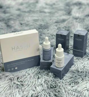 Combo trị mụn HASMI SERUM NGÀY , SERUM ĐÊM  giảm viêm, liền sẹo tái tạo da sáng khỏe