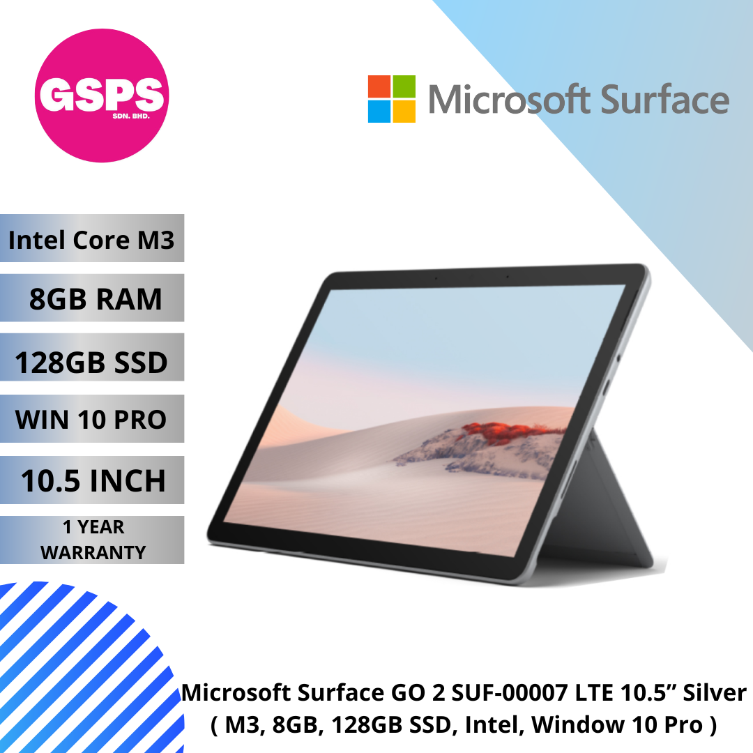 Microsoft Surface GO 2 SUF-00007 LTE 10.5” Silver ( M3, 8GB, 128GB