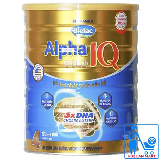 Sữa Bột Vinamilk Dielac Alpha Gold IQ 4 - Hộp 1,5kg (Cho bé 2-6 tuổi)