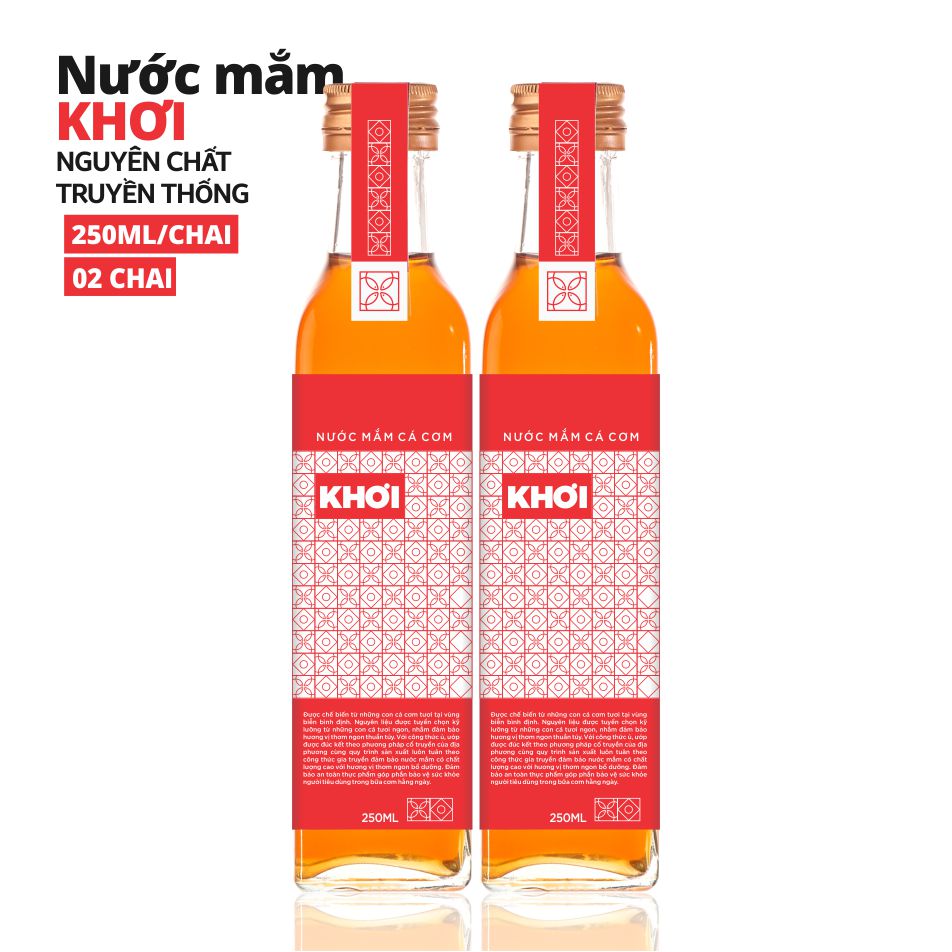 Nước Mắm Cá Cơm - Nước Mắm KHƠI Nguyên Chất 100% - Vị Truyền Thống - Sản Xuất Thủ Công - Đặc Sản Bình Định