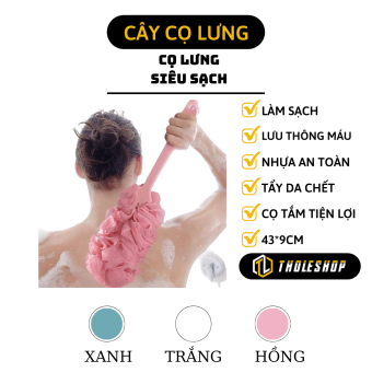 Cây chà lưng - Cây cọ lưng bông tắm cán dài Nhật Bản - Cọ kì lưng bông tắm tiện dụng, tẩy tế bào chết da