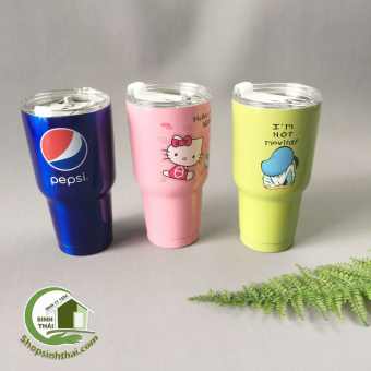 Ly Bình giữ nhiệt Thái Lan 900 ml (Có Túi + Ống hút) Inox 3 lớp cách nhiệt - giao màu ngẫu nhiên