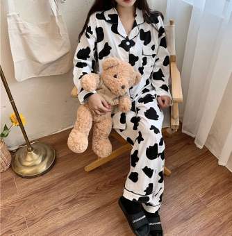 Set Bộ Pijama Bò Sữa DD From Rộng Unisex Lapi VN, Đồ Bộ Mặc Nhà Tay Dài Freesize, Nam Nữ Đều Mặc Đẹp Q1