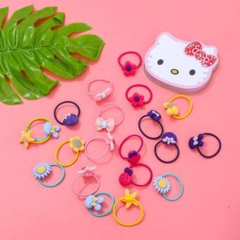 Set 40 dây cột tóc nơ HELLO KETTY cho Mẹ và Bé siêu dễ thương - 40 nơ cột tóc HELLO KITTY