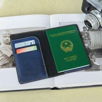 Bìa da bọc sổ  - Đồ da Handmade - Da bò nhập khẩu - Bìa sổ Mino Crafts VI698