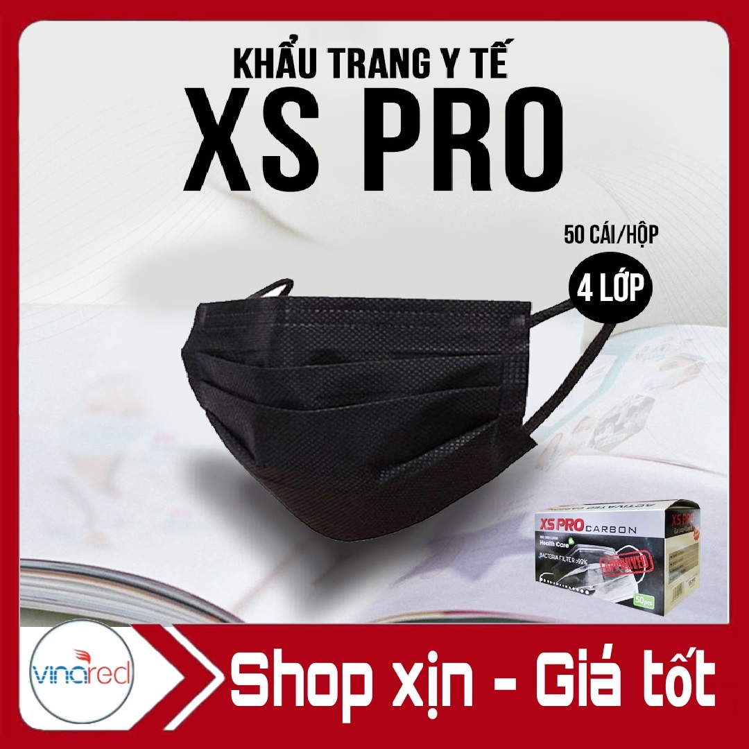 Hộp 50 khẩu trang y tế đen hàn quốc xs pro