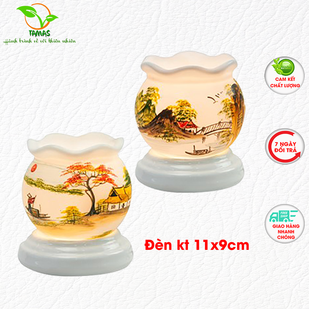 Đèn xông tinh dầu bằng gốm Bát Tràng, đèn xông tinh dầu đuổi muỗi, đèn xông tinh dầu xông phòng giúp khuếch tán tinh dầu, khử mùi, khử khuẩn, khử ẩm tạo mùi thơm cho phòg.