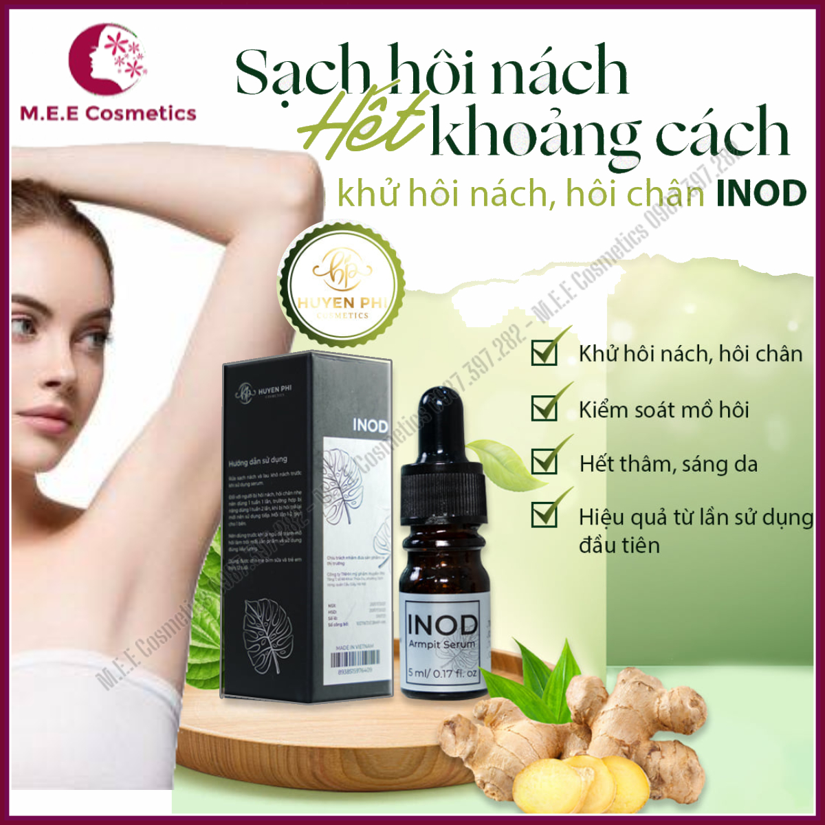 [CHÍNH HÃNG GIÁ SỐC] Serum hôi nách INOD Huyền Phi 5ml tác dụng triệt hôi nách, hôi chân, mồ hôi tay chân vĩnh viễn