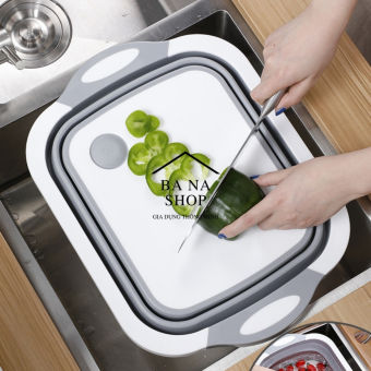 Chậu Gấp Gọn Kèm Thớt Và Rổ Đa Năng