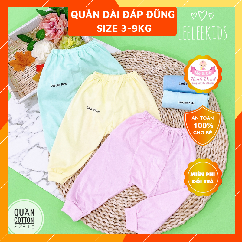 Quần dài sơ sinh đáp đũng cho bé yêu size 3-9kg