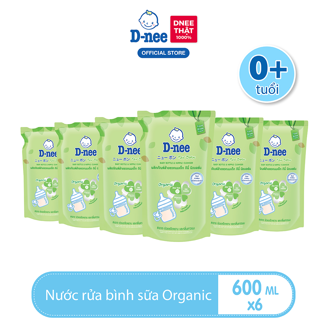 Combo 6 nước rửa bình sữa d-nee organic 550 ml