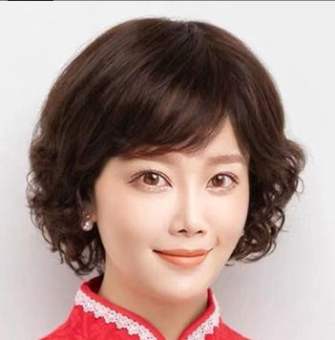 Tóc giả nữ xoăn trung niên Hàn Quốc -TG49