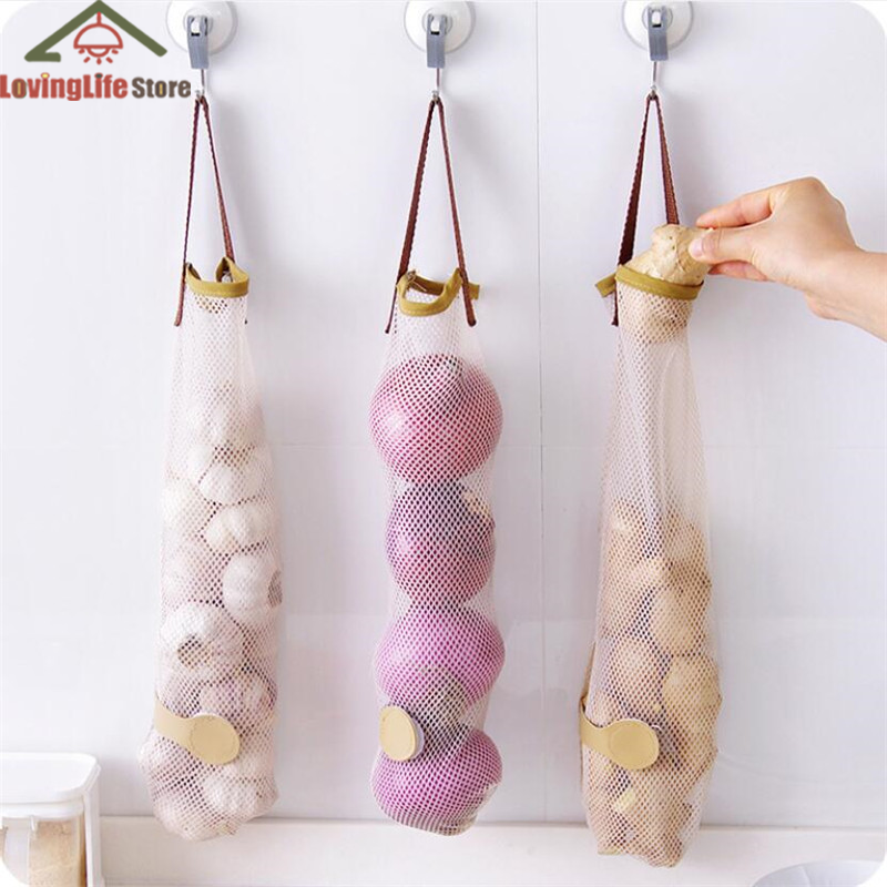 1pcs multi-mục đích nhà bếp hành tây khoai tây cà chua hangable trái cây và rau lưu trữ net túi giỏ rỗng túi tổ chức lưới túi