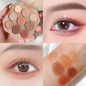 Bảng Phấn Mắt HẠT DẺ 9 Màu Bảng Phấn Mắt Hạt Kim Sa Lấp Lánh Ngọc Trai Bông Tai Mờ Đính Kim Sa