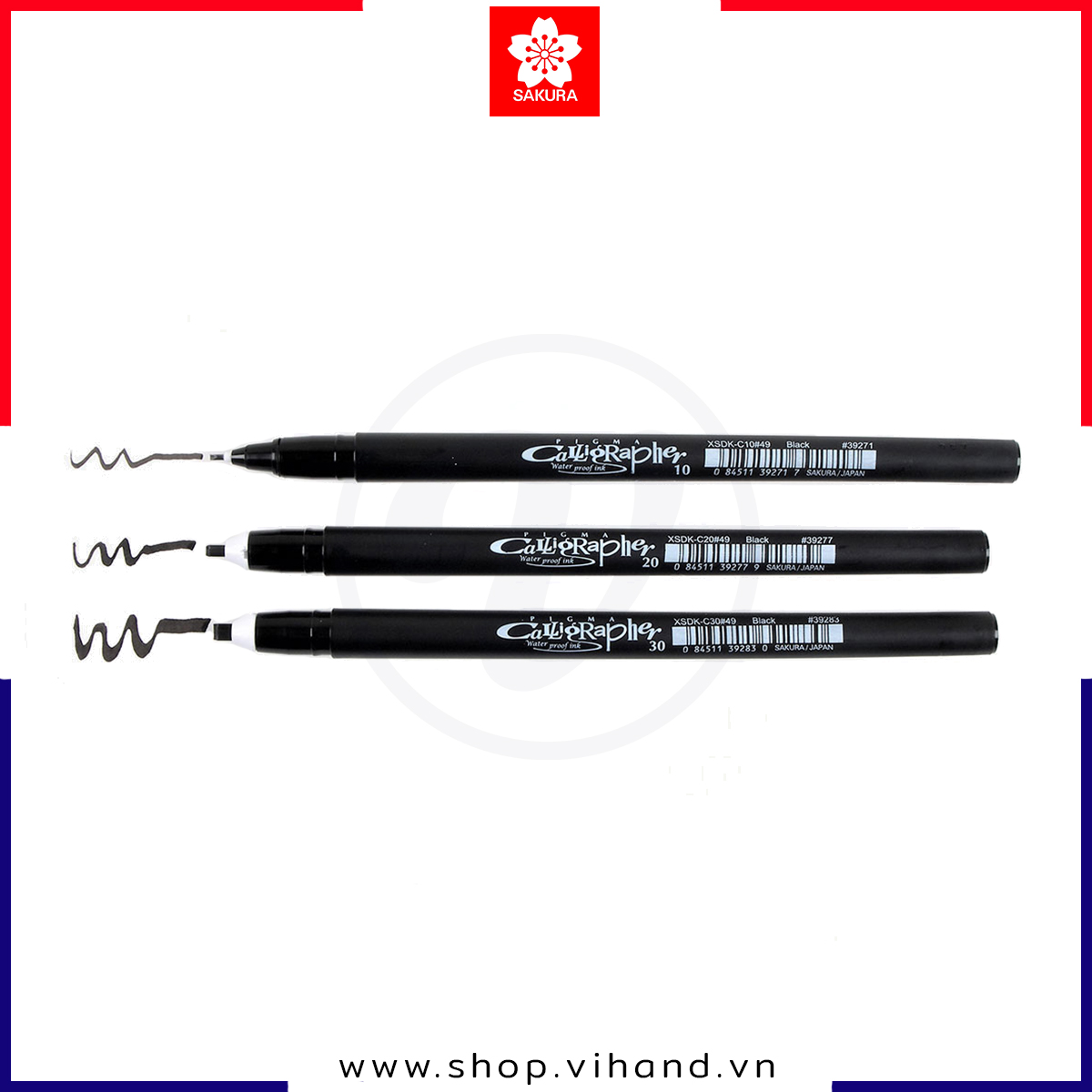 Bút vẽ thư pháp chuyên dụng Sakura Pigma Calligrapher - Màu Black