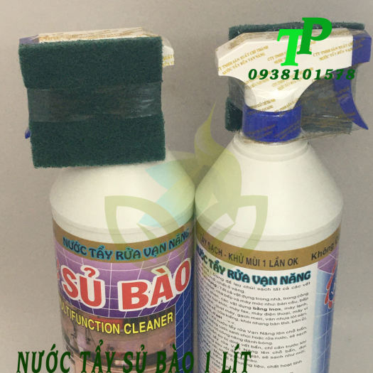 Nước tẩy rửa vạn năng Sủ bào chai 1 lít có tặng kèm miếng chùi