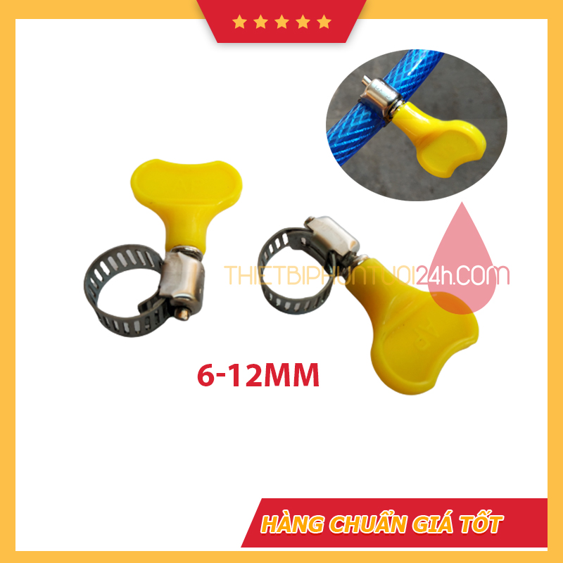 Đai siết, cổ dê inox 201 cho ống 6-12mm có van vặn tay