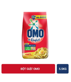 Bột Giặt OMO 55kg Tinh Dầu Hoa Nhài và Gỗ Đàn Hương Tiết Kiệm Đến 92000